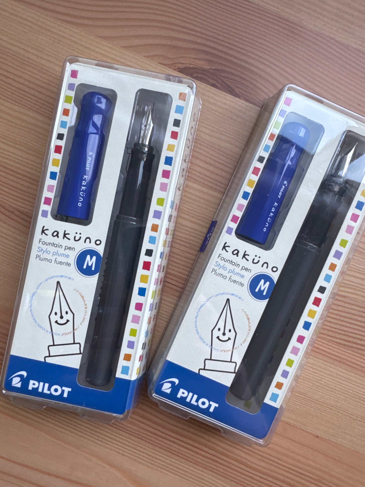 Pilot Kakuno Grey and Blue Fountain Pen Medium Nib
