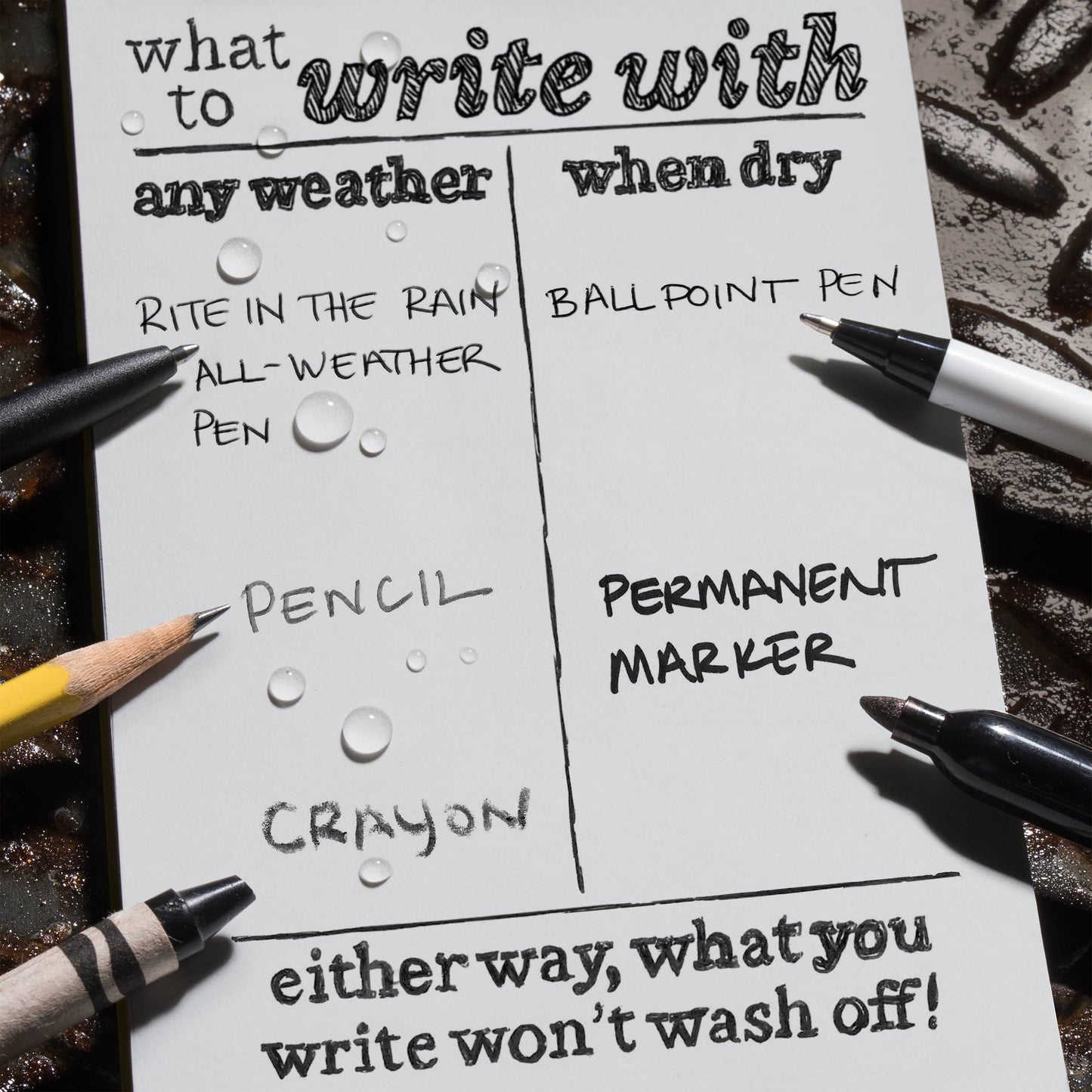Rite in the Rain 4.625" x 7" Side Spiral Notebook, Black