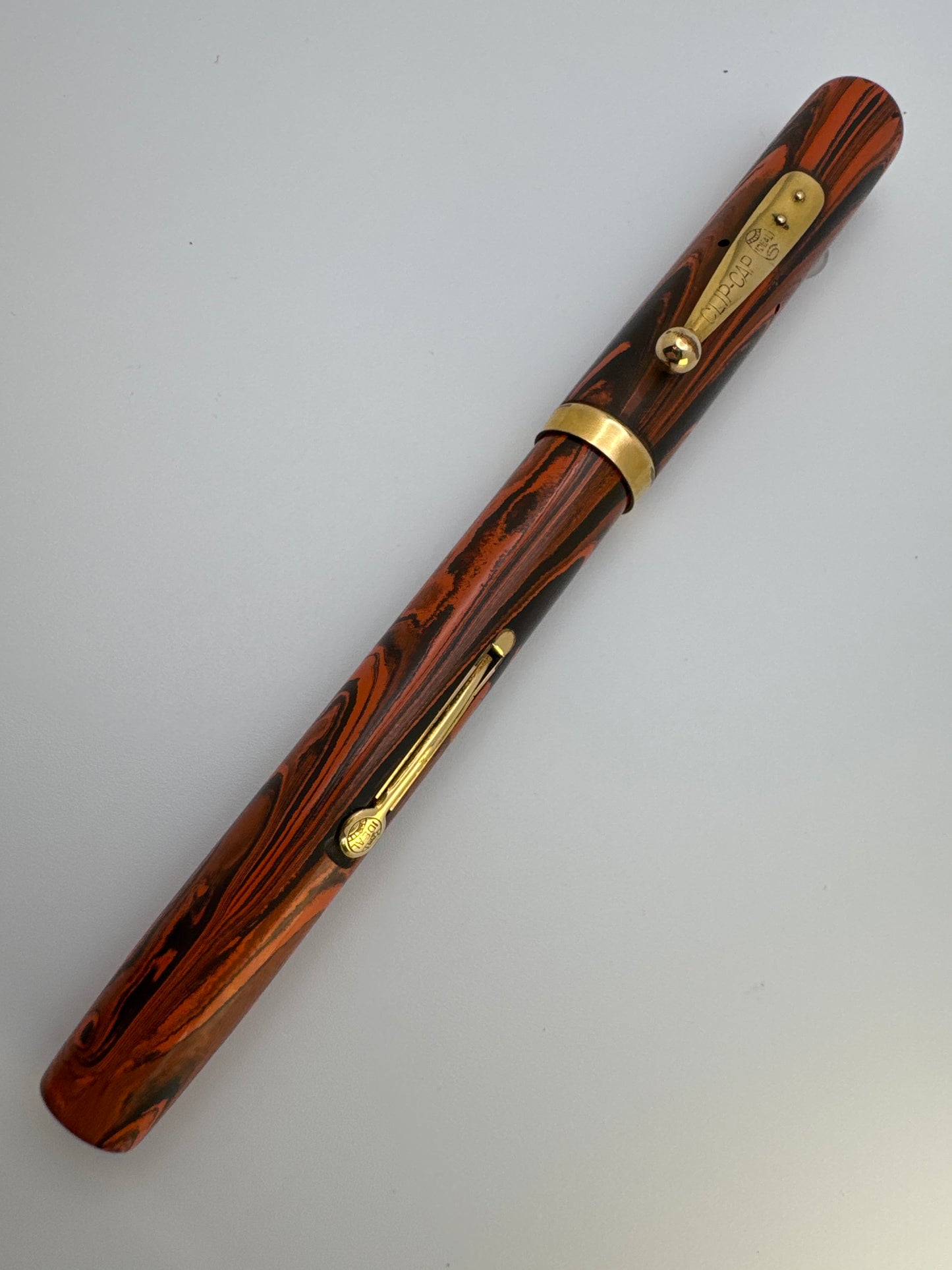 Waterman Vintage 55 Fountain Pen Mottled Red Hard Rubber C1920 #5 Nib