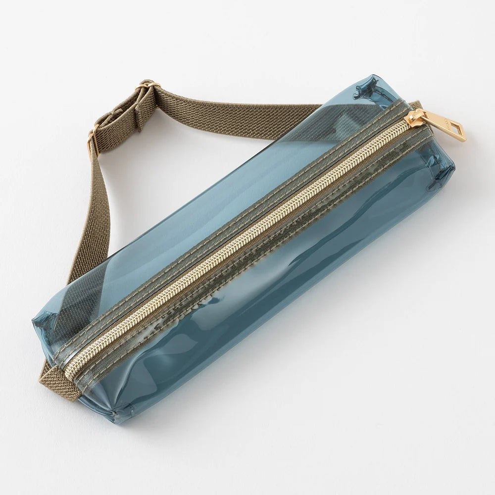 Midori Book band Pen case B6-A5 Navy Clear