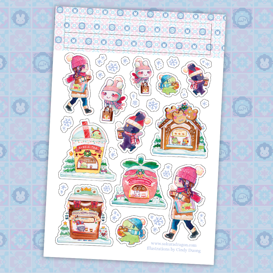 Sakuradragon Winter Market Sticker Sheet