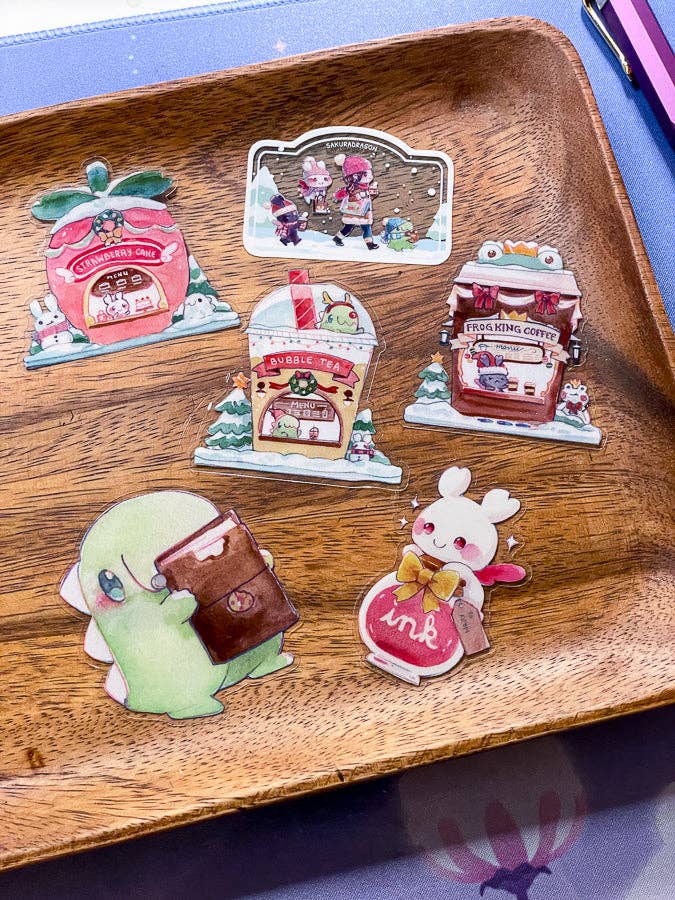 Dino's Journal Clear Sticker