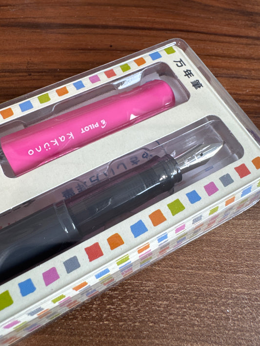 Pilot Kakuno Grey and Pink Fountain Pen Medium Nib