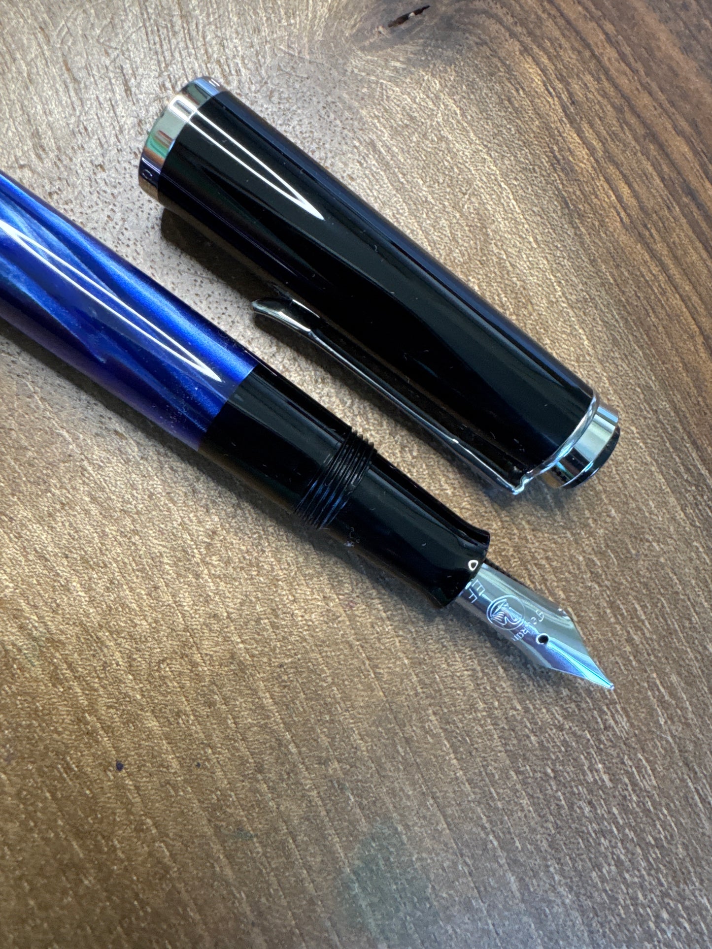 Pelikan M205 Blue Marble Fountain Pen EF