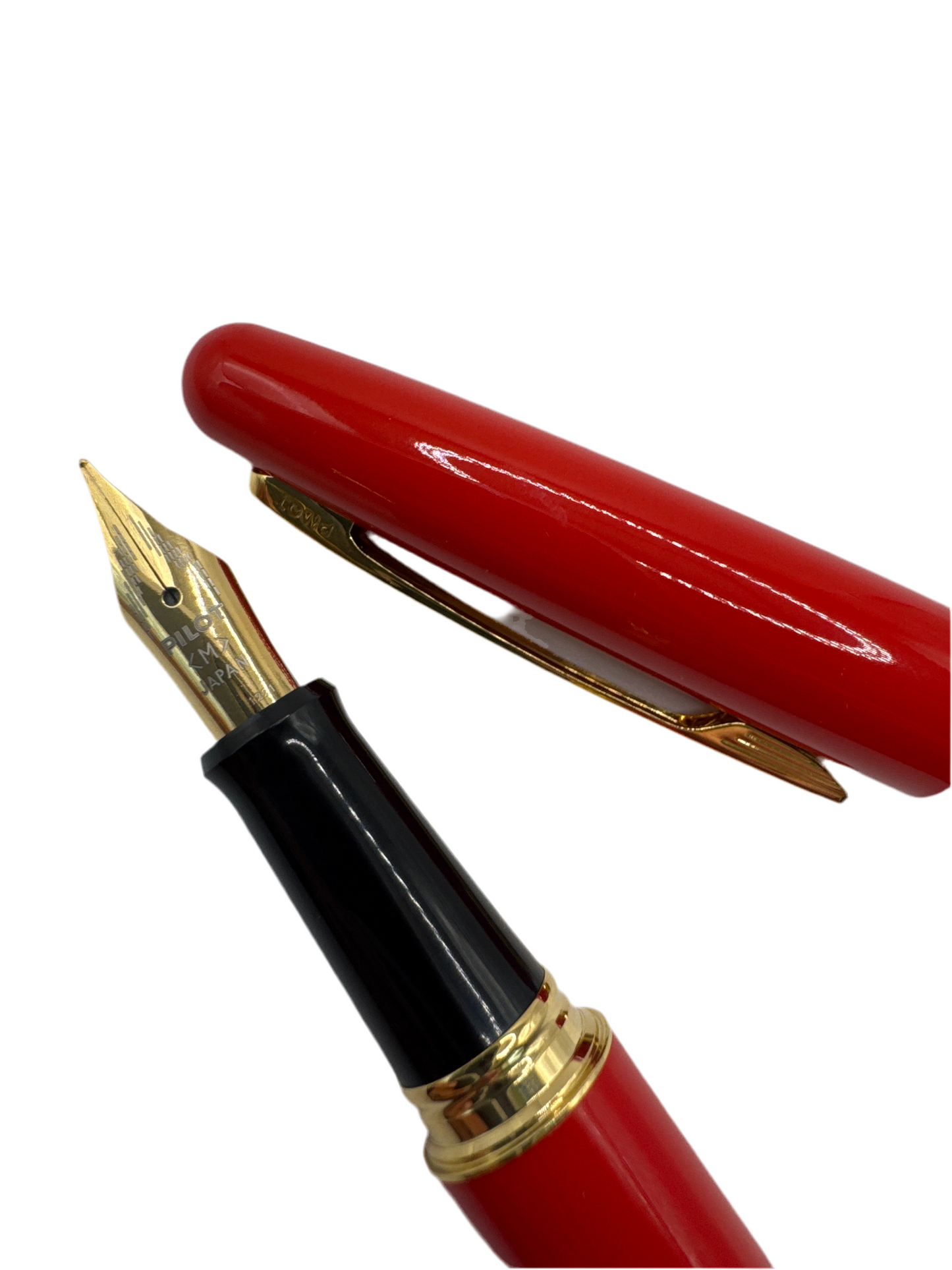 Pilot 78G+ Japan Boxed Fountain Pen Medium Nib Red with Gold Trim