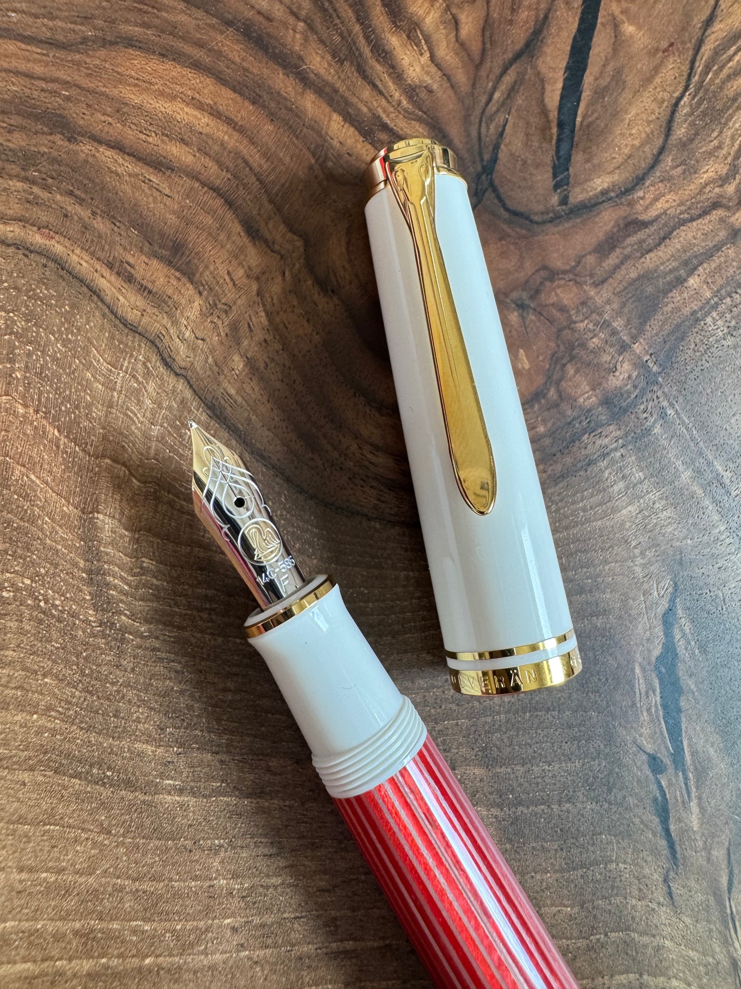 Pelikan M600 Red White Special Edition Fine Nib Fountain Pen