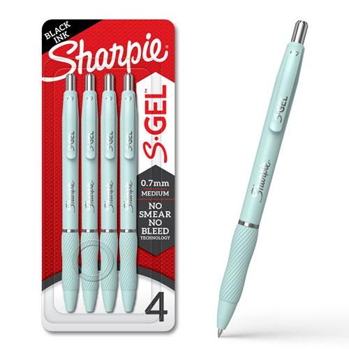 Sharpie S-Gel Medium Gel Pen, Ocean Fog Barrel, 4 pack