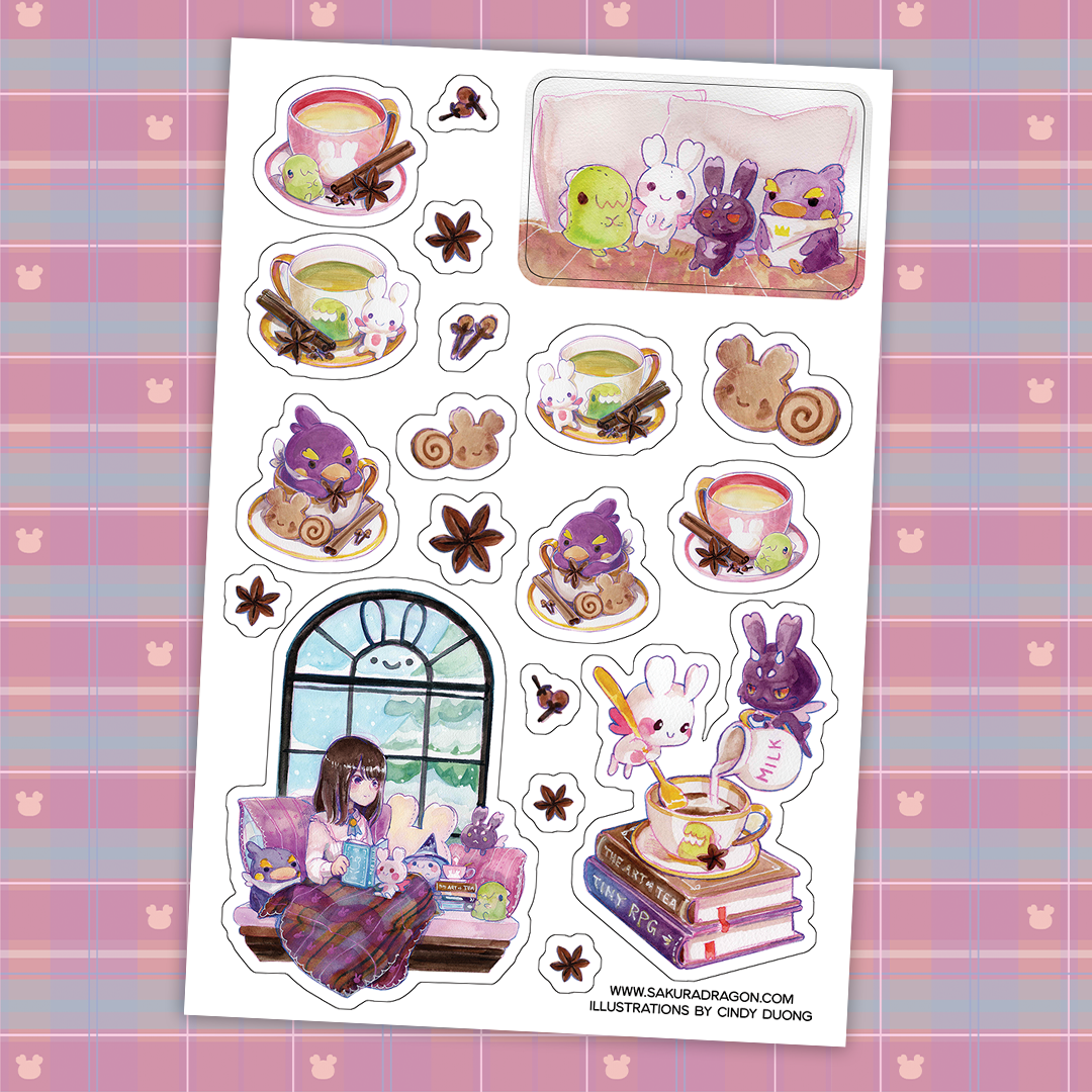 Books and Chai Sticker Sheet