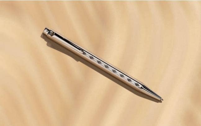 Caran d'Ache ECRIDOR™ Tresse platinum-coated Ballpoint Pen + Leather Case