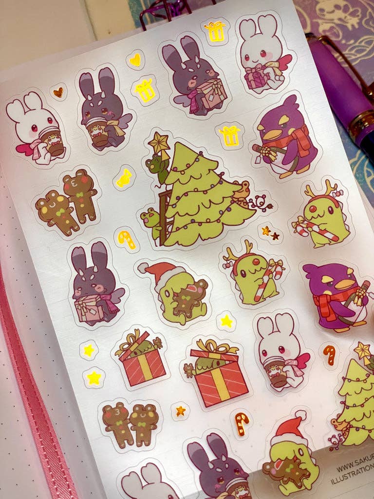 Sakuradragon Christmas Party Clear Sticker Sheet