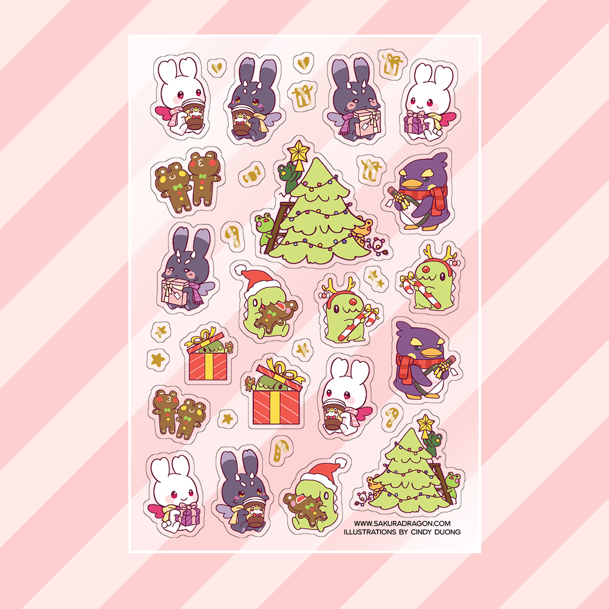Sakuradragon Christmas Party Clear Sticker Sheet