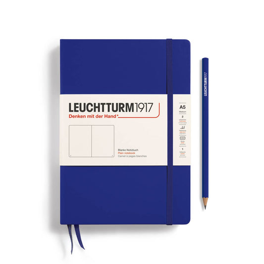 Leuchtturm Notebooks - Medium (A5): Ink / Hardcover / Plain