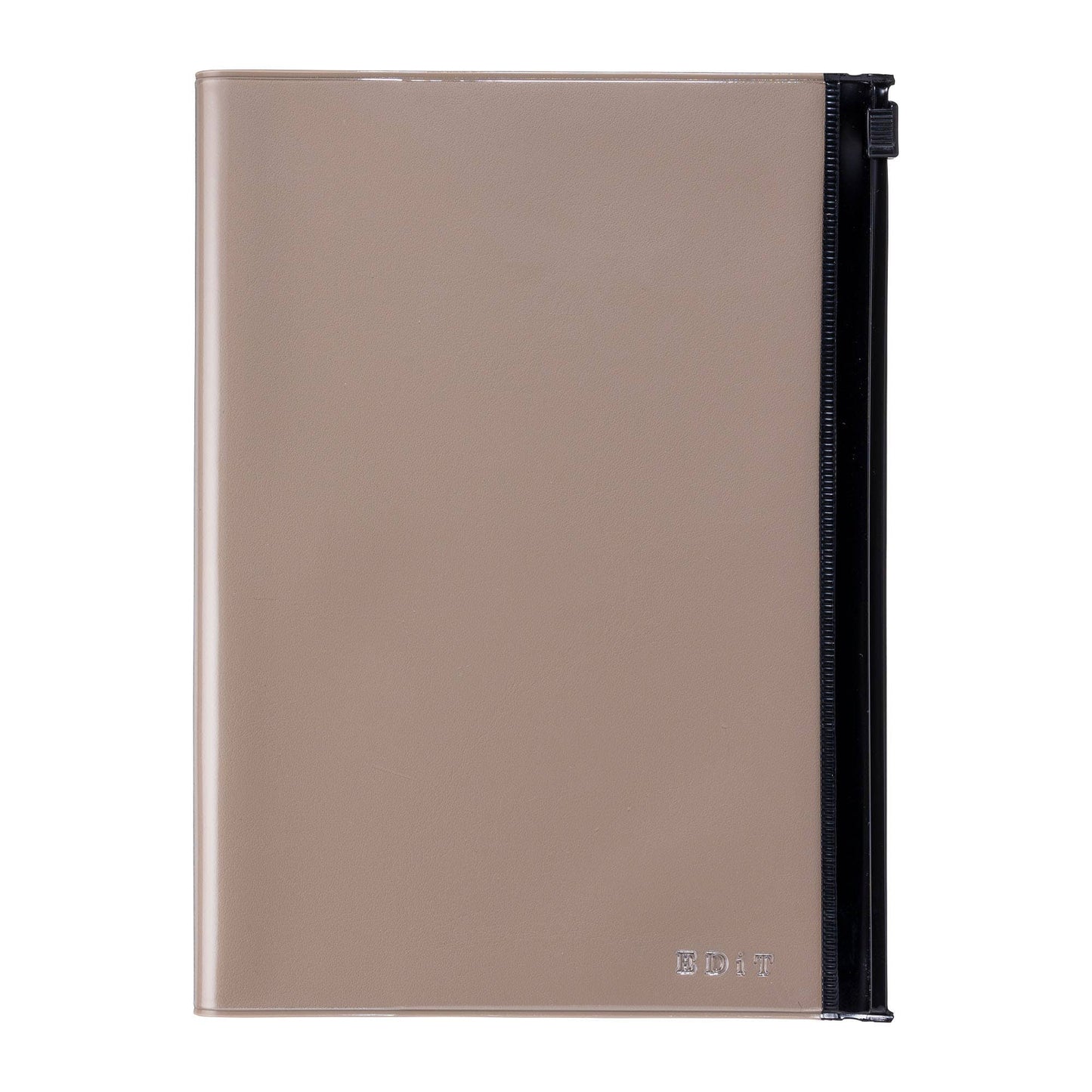 EDiT B6 Grid Notebook with PVC Cover & Zipper Pocket: Midnight Black