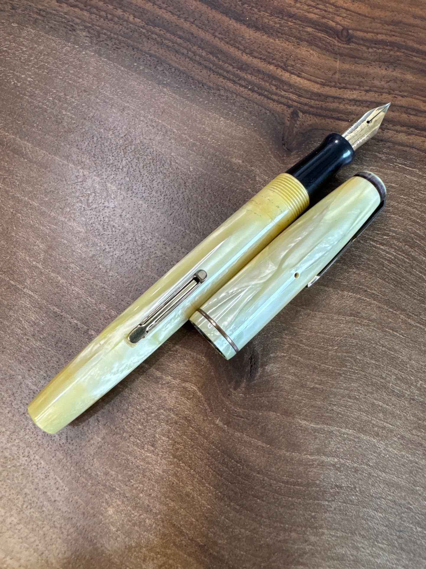 Watermans Ivory Red/Brown Band Nurses Fountain Pen