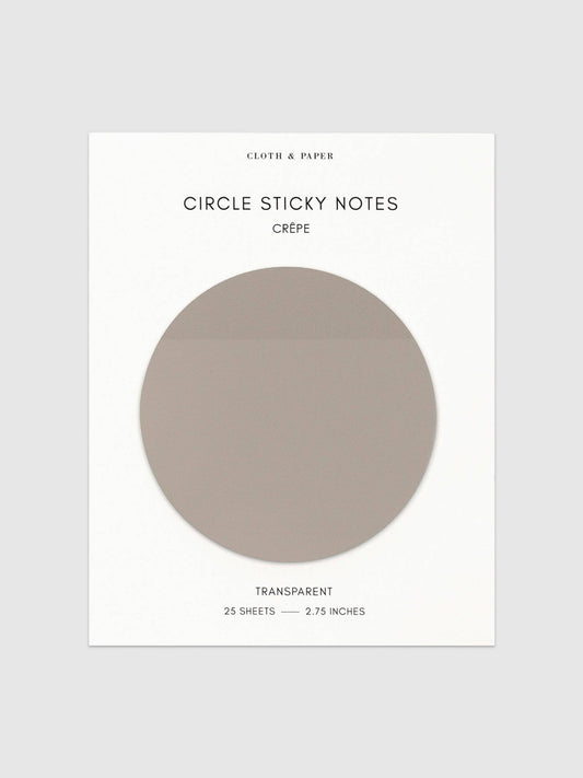 Transparent Circle Sticky Notes: Crêpe