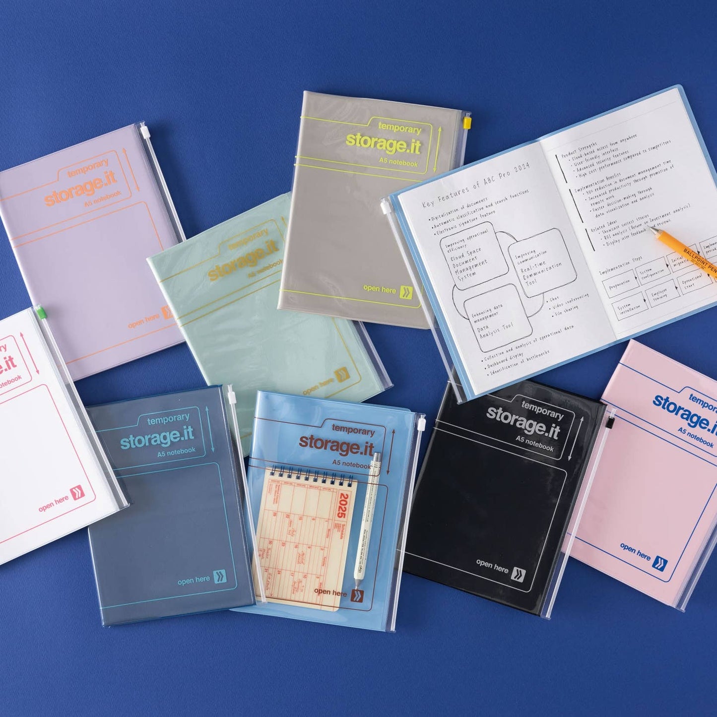 Vol.2 Eco-friendly refillable Notebook A5 / STORAGE.it: Navy