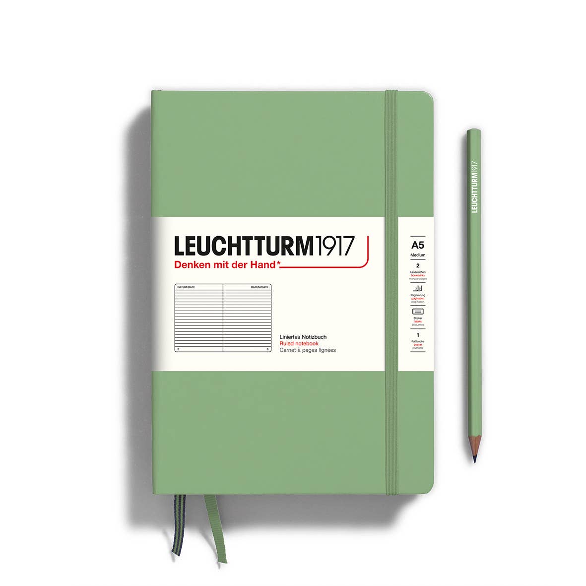 Leuchtturm Notebooks - Medium (A5): Ink / Hardcover / Plain