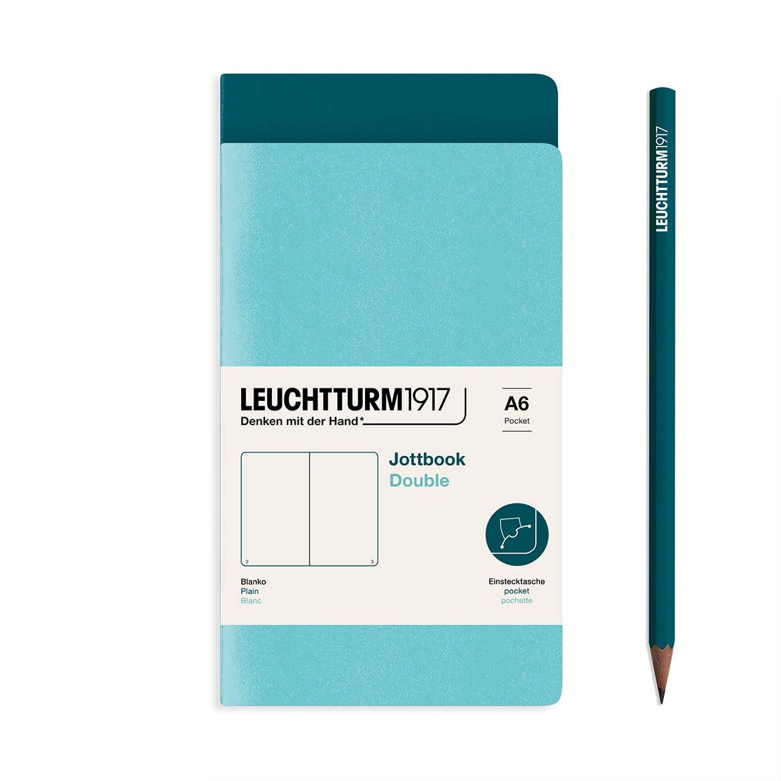 Leuchtturm Jottbook - Lightweight Notebook Alternatives - Packs of 2: Sage & Forest Green / Medium / Dotted