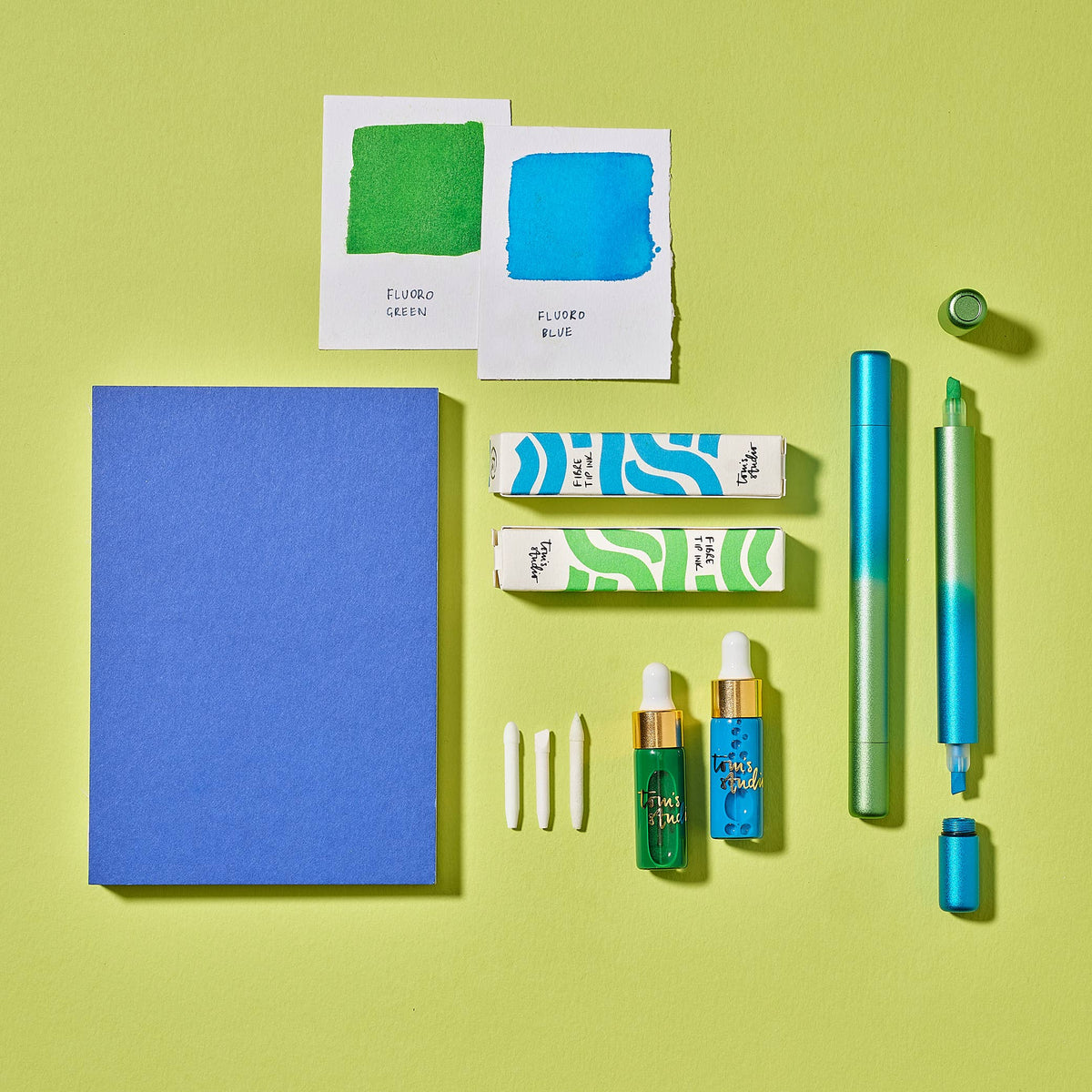 Tom's Studio Ori – the infinitely refillable highlighter: Blue/Green