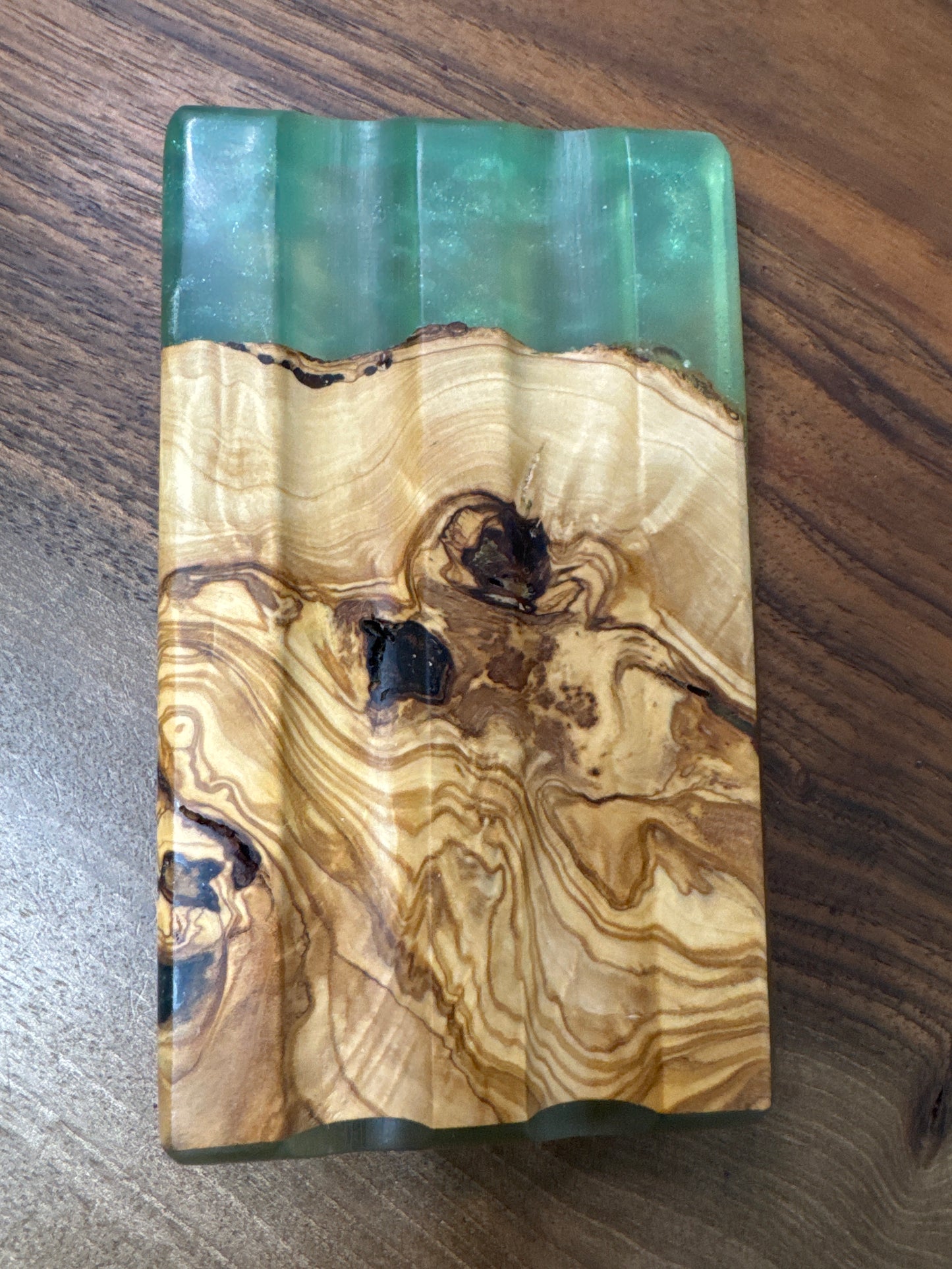Two pen display wood and epoxy