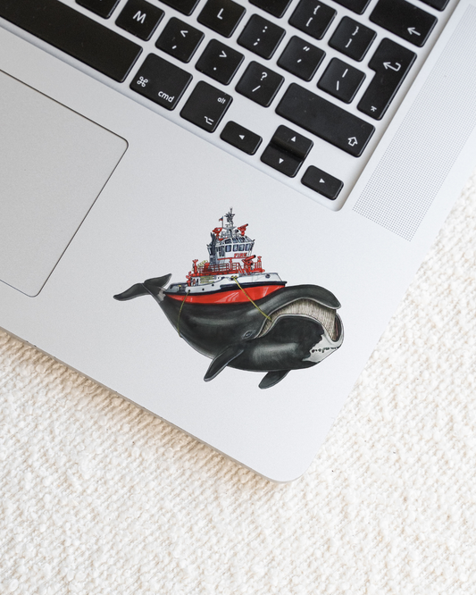 Vinyl Sticker Bowhead Whale Fire Boat