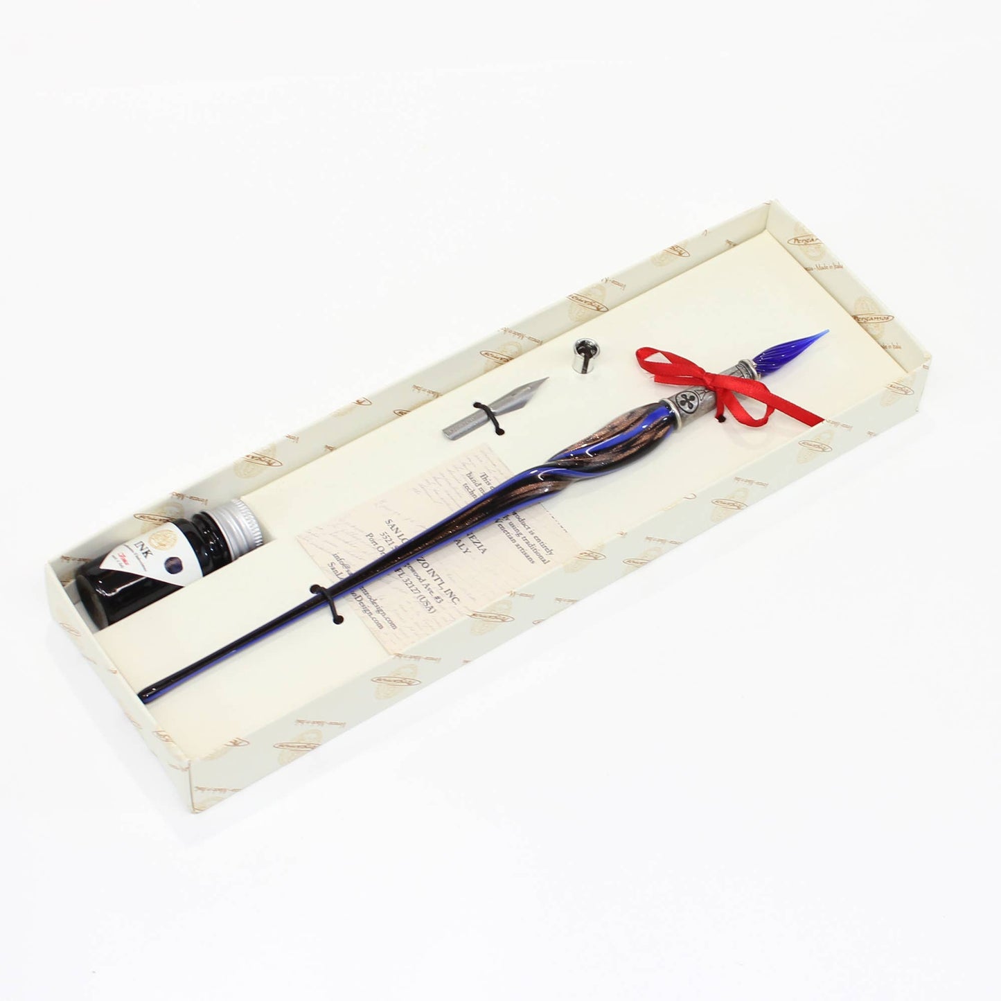 Murano Twisted Glass Pen, Classic Writing Instrument: AMETHYST