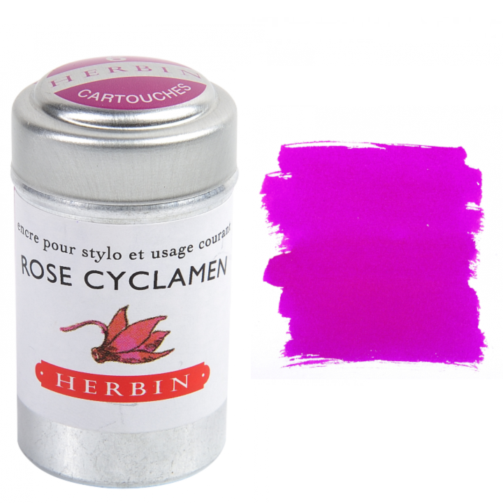 Herbin Fountain Pen Ink Cartridges - Tin of 6: Lie de The (Dark Tea)