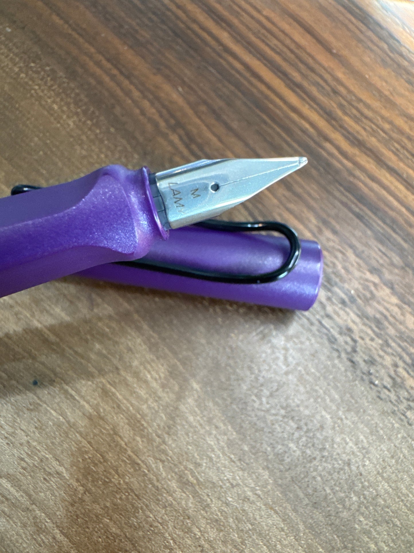 Lamy Safari Purple Fountain Pen with Medium Nib