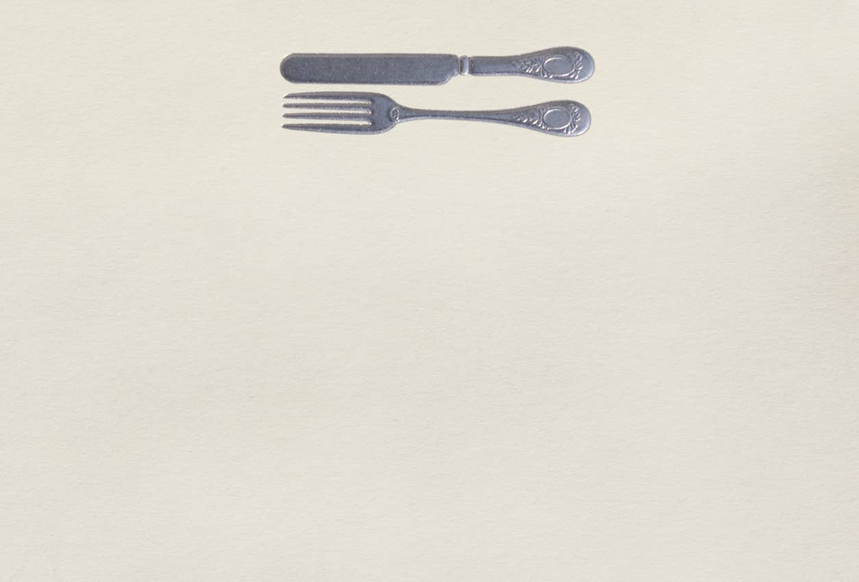 Original Crown Mill First Engraved Color Themed Note Cards: Cello Pk 1/1 "C" / Blue Inkwell / 4x6"