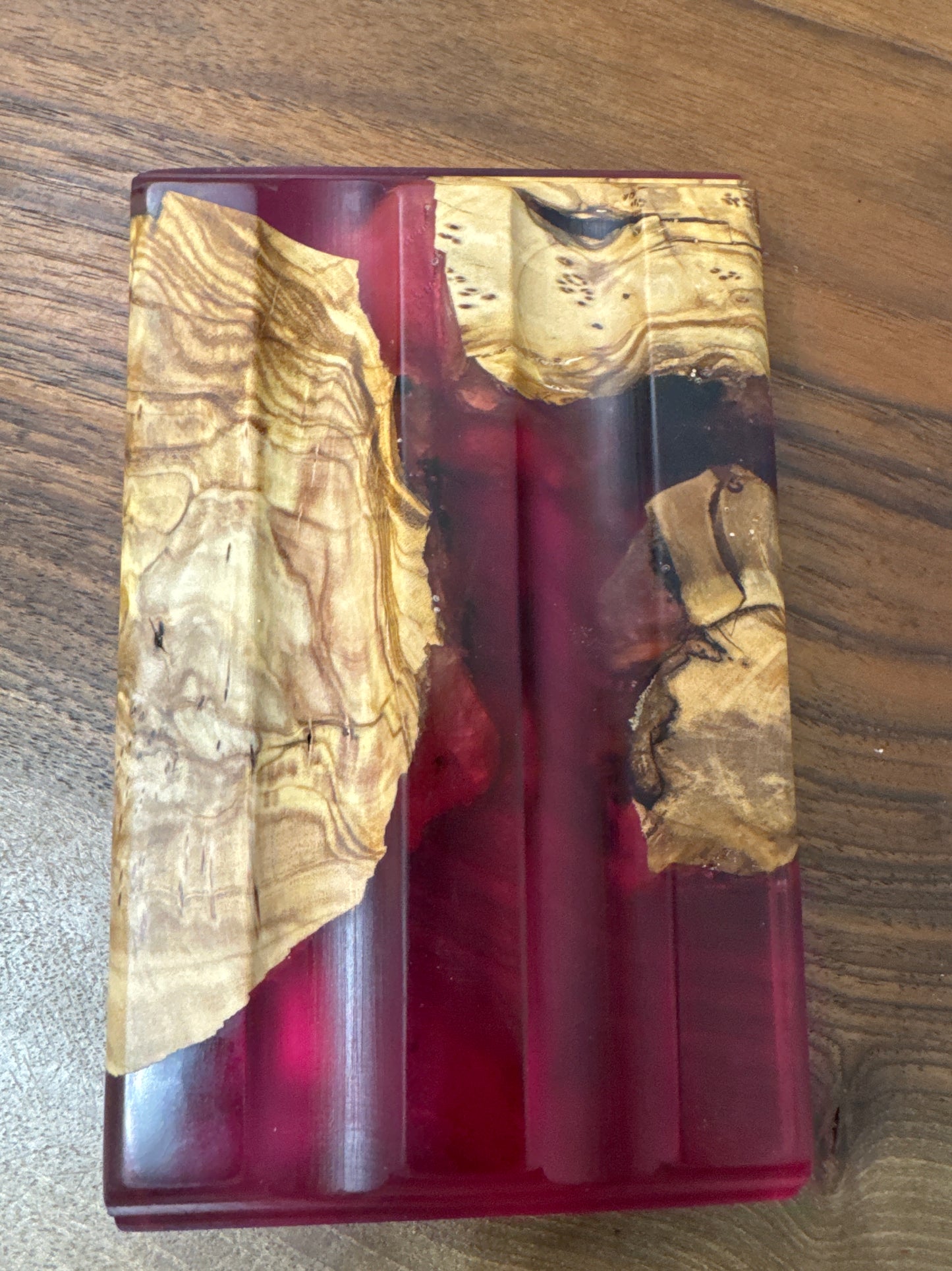 Two pen display wood and epoxy