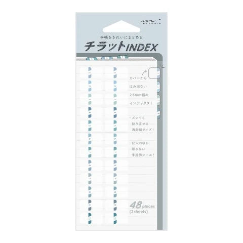 Midori Index Label Chiratto Blue Numbers