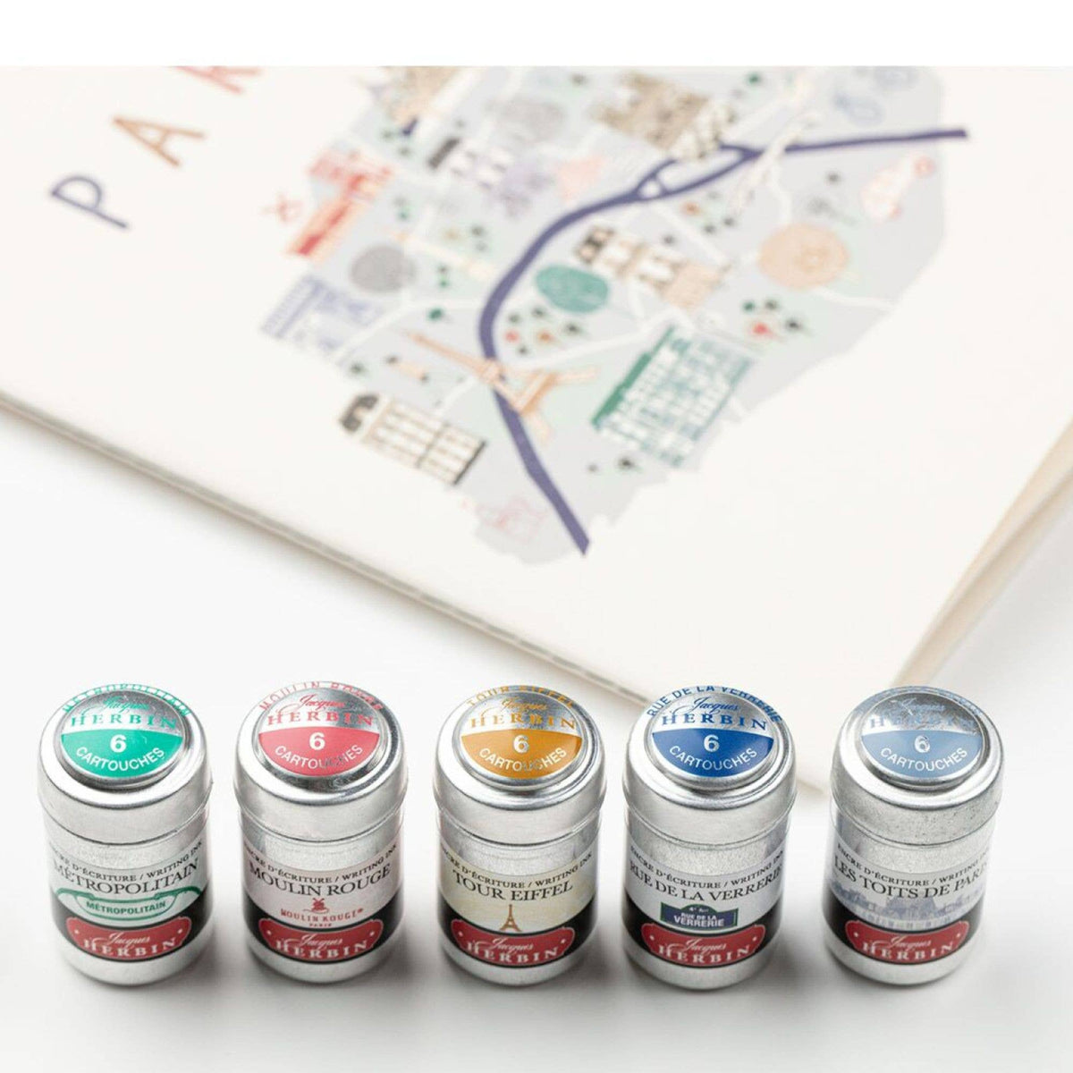 Jacques Herbin "Paris Collection" Ink Cartridges: Rue de la Verrerie Blue
