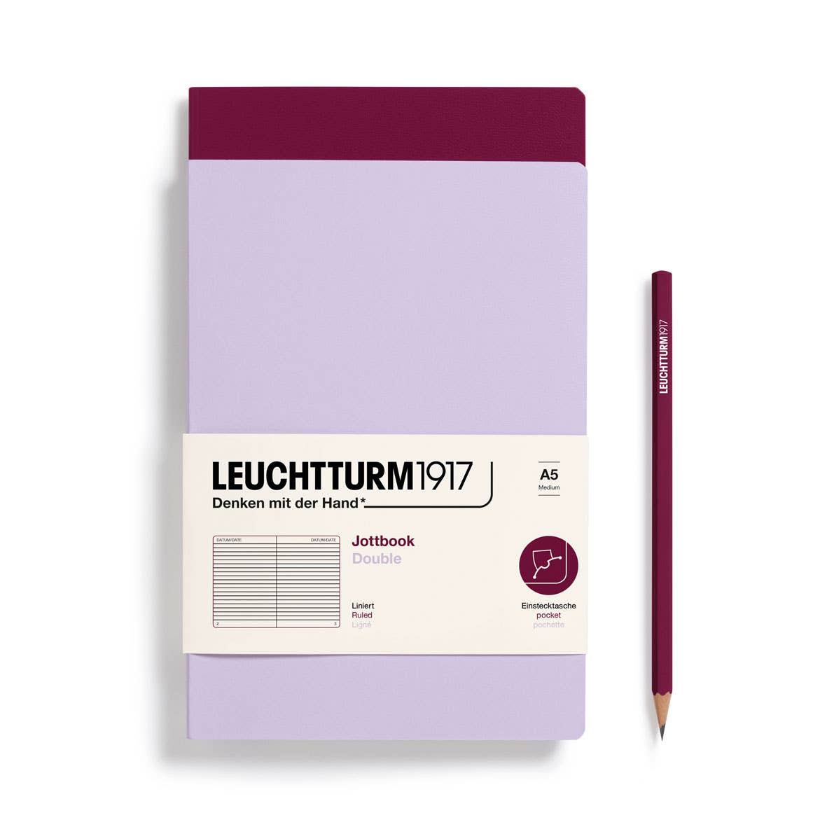 Leuchtturm Jottbook - Lightweight Notebook Alternatives - Packs of 2: Mint Green & Stone Blue / Medium / Plain