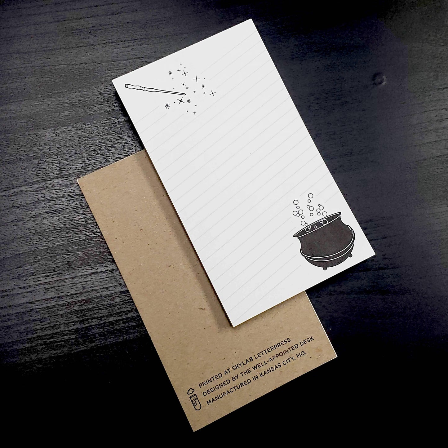 No Toil, No Trouble Cauldron & Wand Notepad