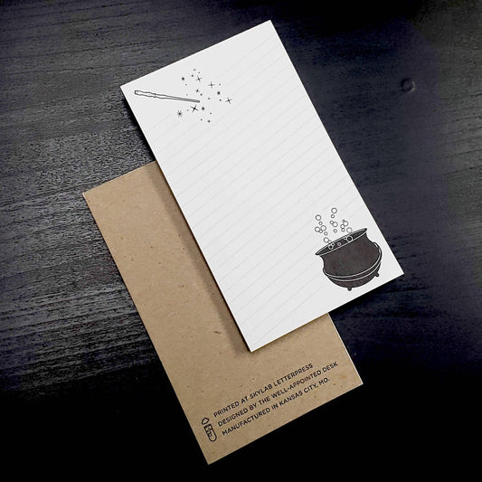 No Toil, No Trouble Cauldron & Wand Notepad