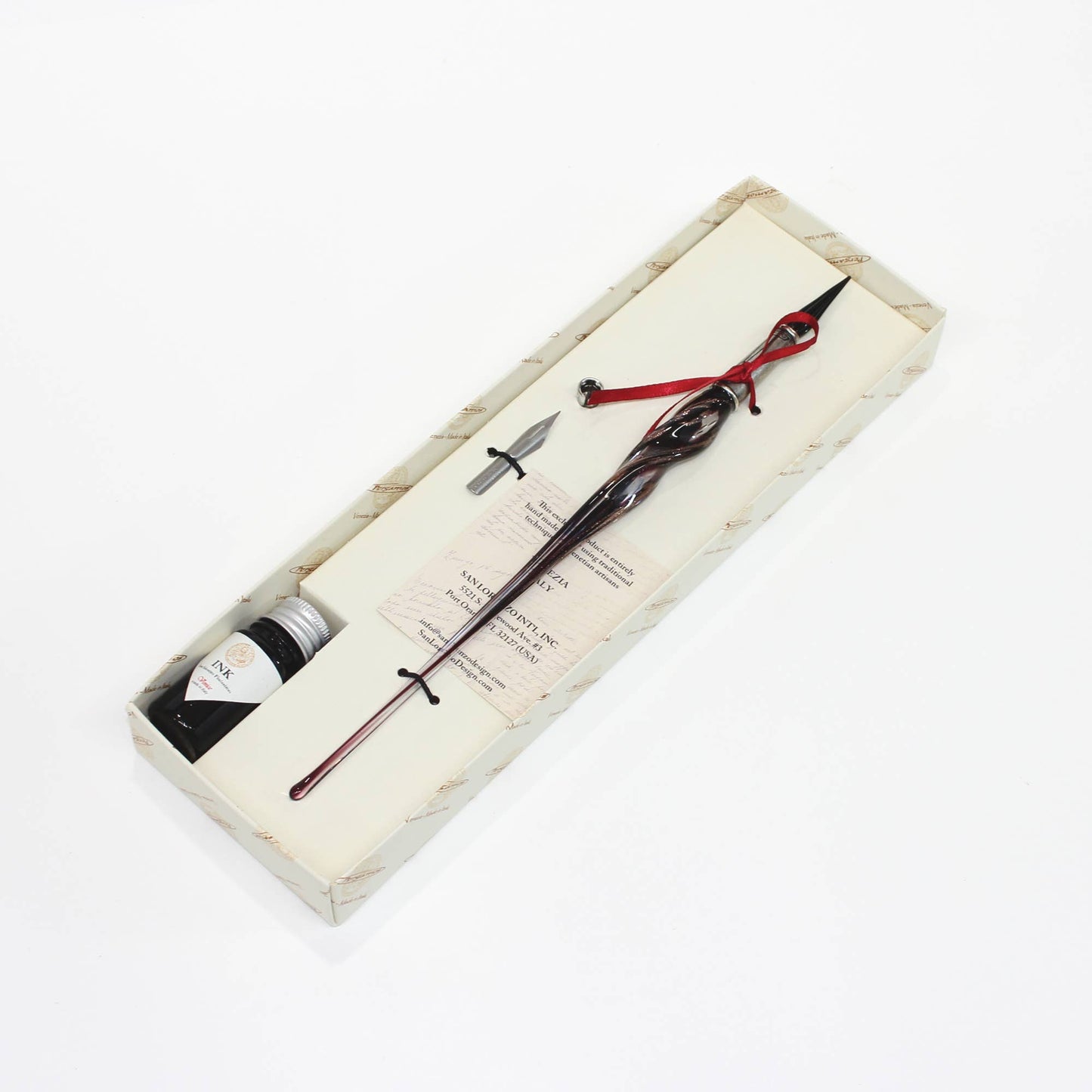 Murano Twisted Glass Pen, Classic Writing Instrument: AMETHYST