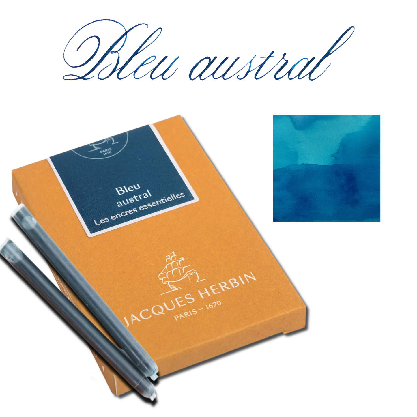 Jacques Herbin Essentials Ink Cartridges - Pack of 7: Bleu de Minuit