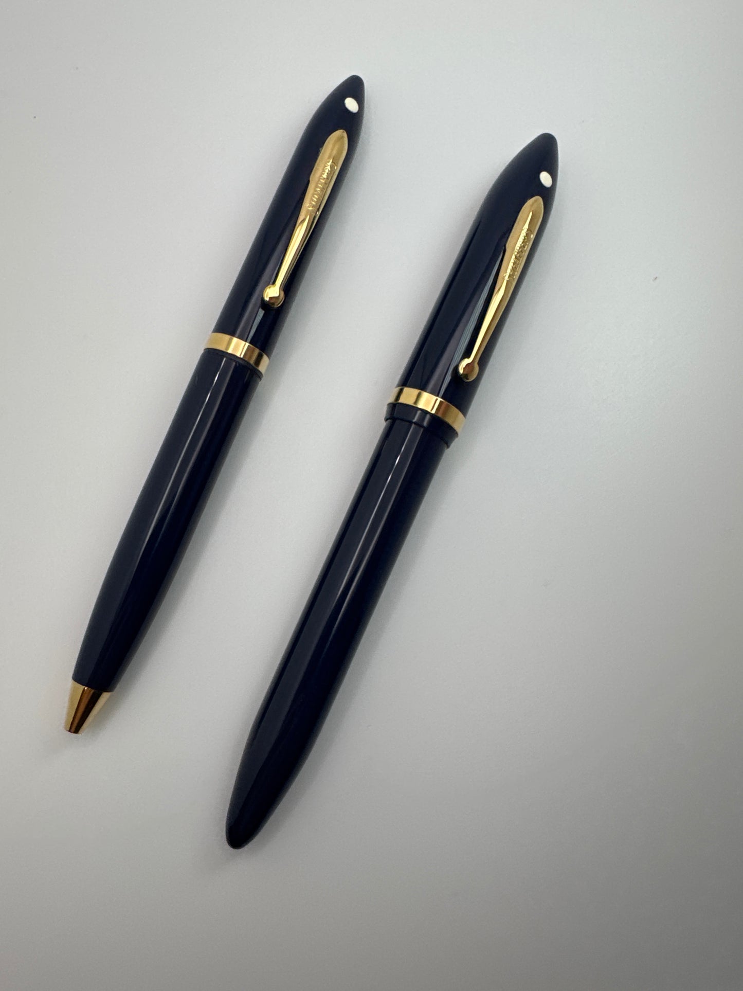 Sheaffer Balance White Dot Vintage set Fountain pen and Ballpoint Navy Blue