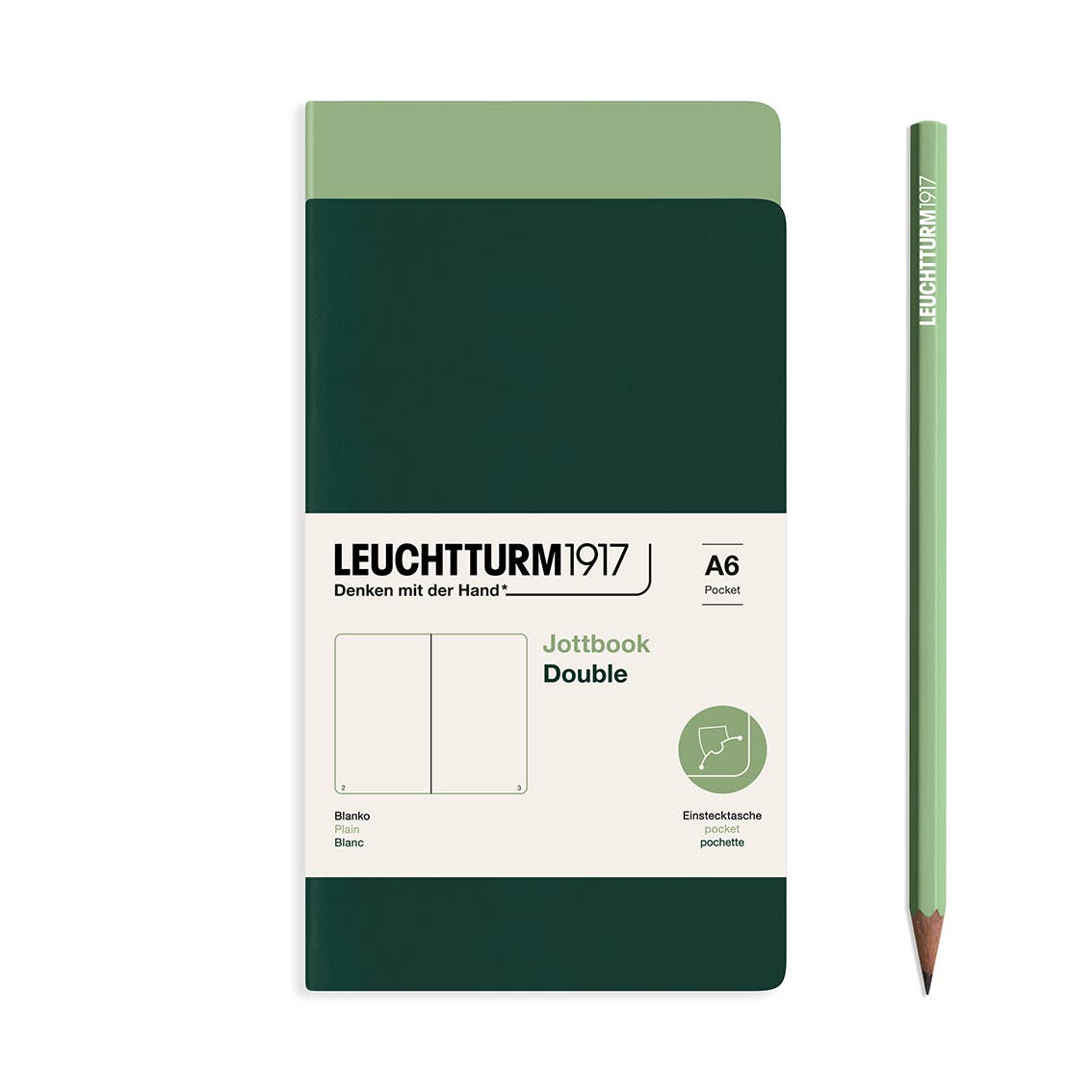 Leuchtturm Jottbook - Lightweight Notebook Alternatives - Packs of 2: Lilac & Port Red / Medium / Plain