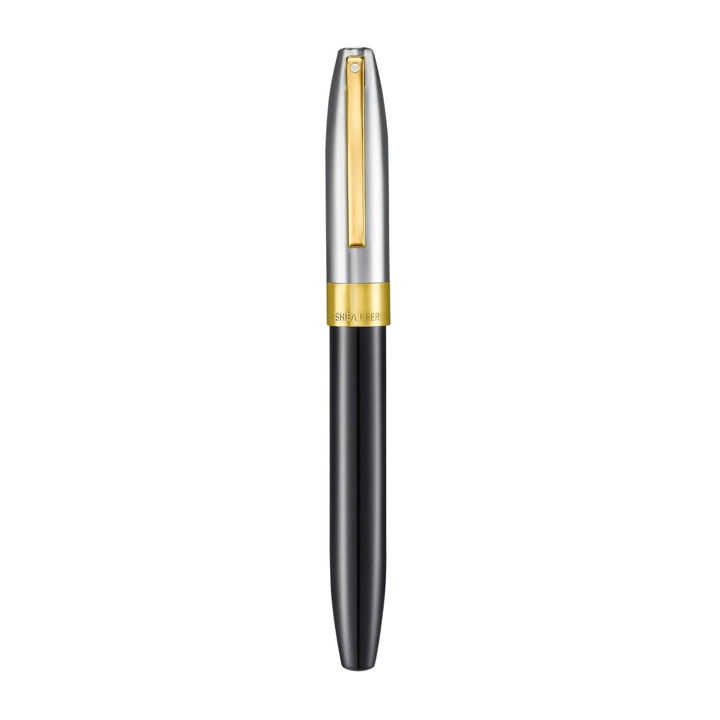 Sheaffer Legacy 9065 Glossy Black and Chrome Bi-Color Fountain Pen with 14k PVD Gold-Plated Inlaid Nib and Trims: Fine