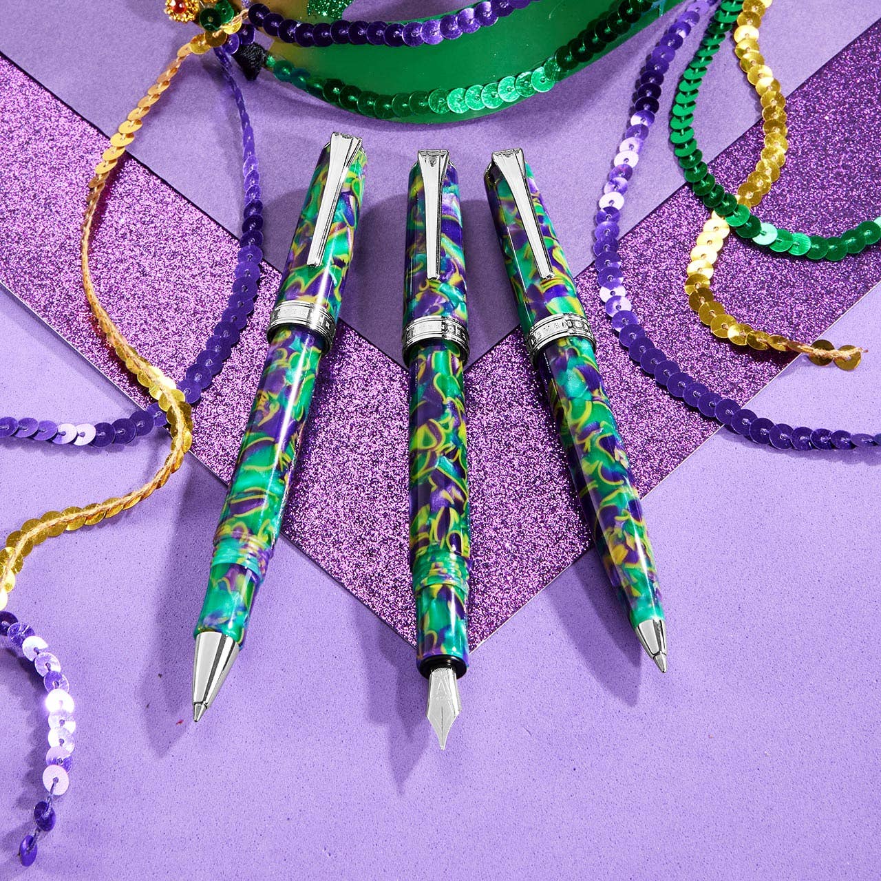 True Writer Classic Mardi Gras Fountain Pen: Fine