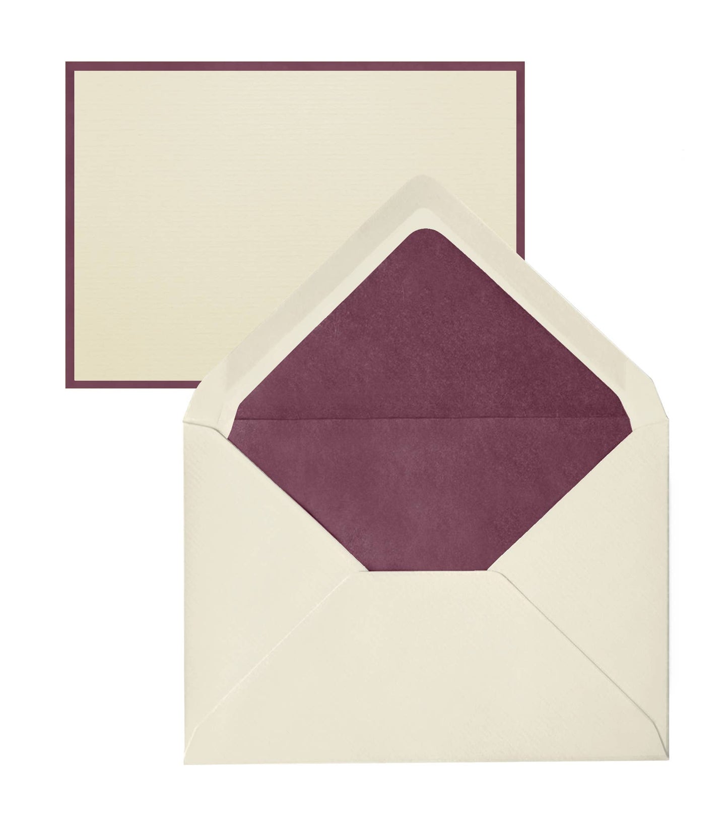 Original Crown Mill Bi-Color Note Cards : Cream/Dark Green / Cello Pack of 5/5 / 4x6"