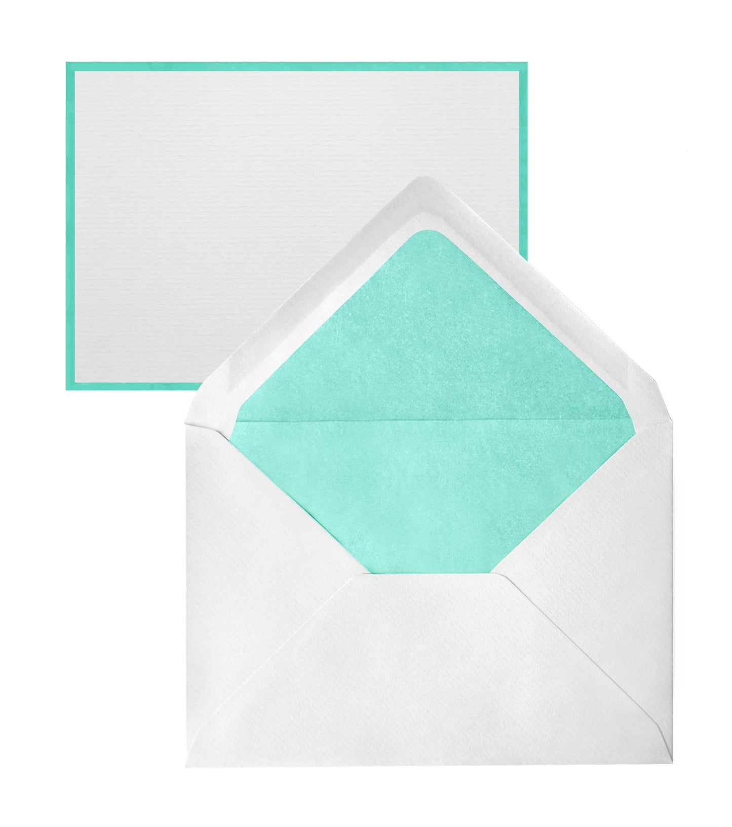 Original Crown Mill Bi-Color Note Cards : Cream/Dark Green / Cello Pack of 5/5 / 4x6"
