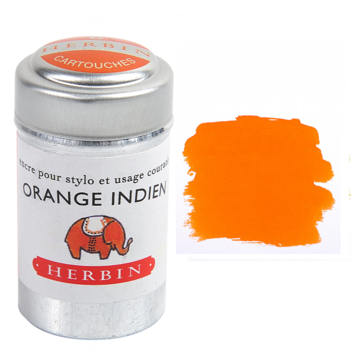 Herbin Fountain Pen Ink Cartridges - Tin of 6: Rose Cyclamen (Pink Cyclamen)