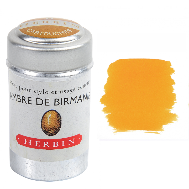 Herbin Fountain Pen Ink Cartridges - Tin of 6: Rose Cyclamen (Pink Cyclamen)