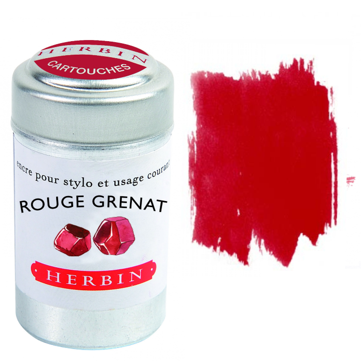 Herbin Fountain Pen Ink Cartridges - Tin of 6: Lie de The (Dark Tea)