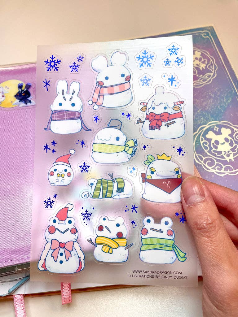 Sakuradragon Snowy Friends Clear Sticker Sheet