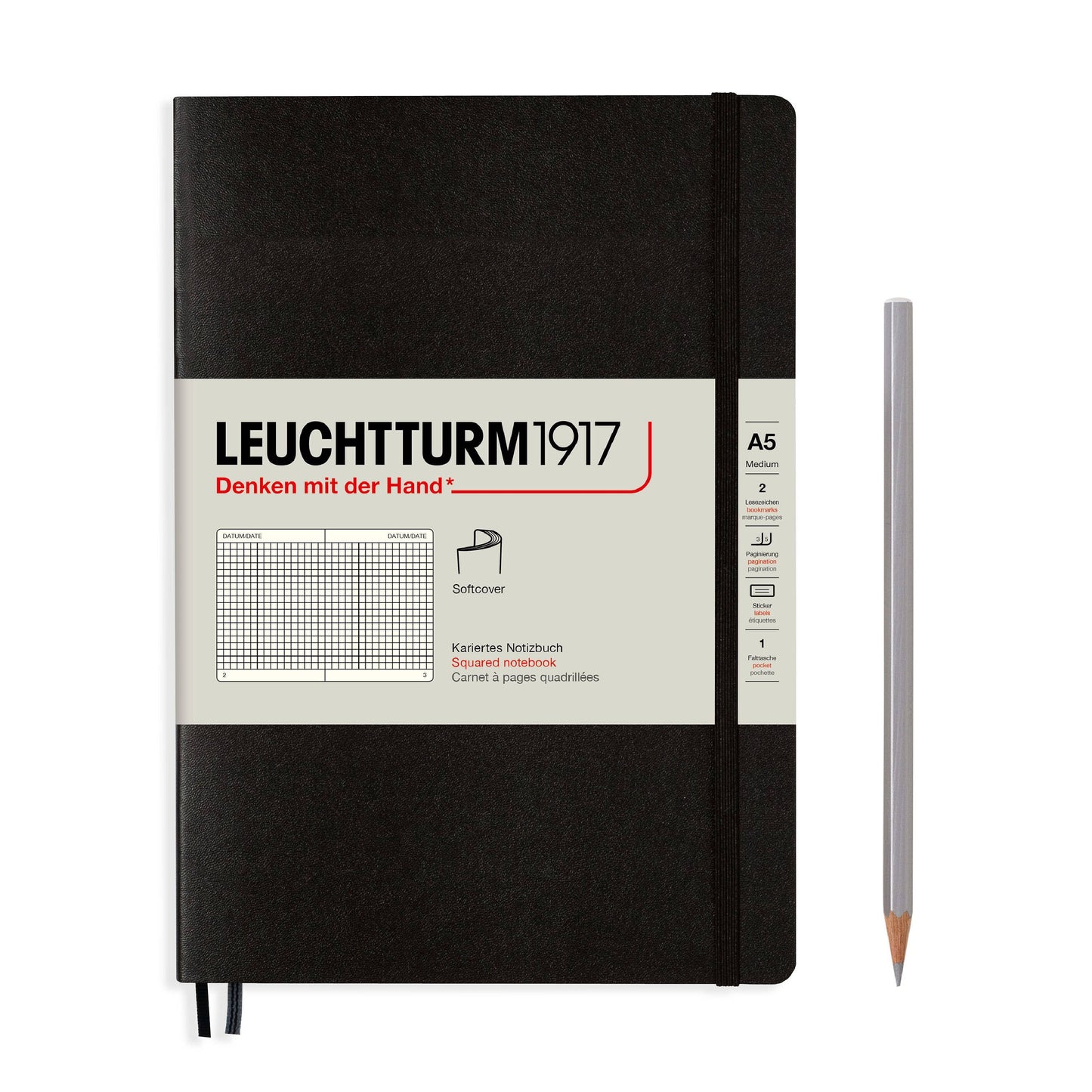 Leuchtturm Notebooks - Medium (A5): Ink / Hardcover / Plain