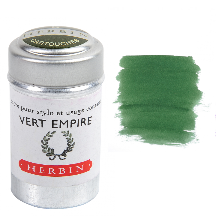 Herbin Fountain Pen Ink Cartridges - Tin of 6: Rose Cyclamen (Pink Cyclamen)