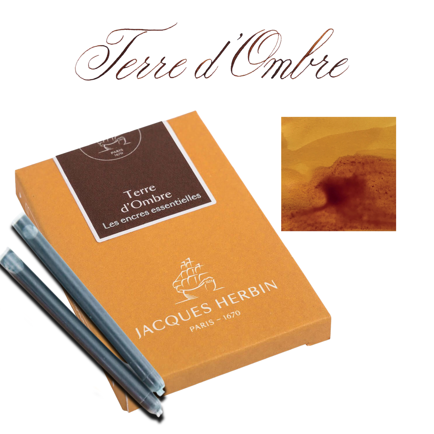 Jacques Herbin Essentials Ink Cartridges - Pack of 7: Vert Amazone
